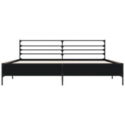 Berkfield Bed Frame Without Mattress Black 180X200 Cm Super King - thumbnail 4