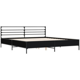 Berkfield Bed Frame Without Mattress Black 180X200 Cm Super King - thumbnail 3
