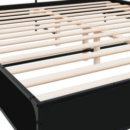 Berkfield Bed Frame Without Mattress Black 180X200 Cm Super King - thumbnail 7