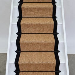 RainbowHome Marlowe Stair Runner With 100% Cotton Black Border 50Cm X 650Cm - thumbnail 1