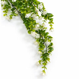 Leaf 70Cm Artificial Trailing Green & White Flowering Hanging Plant Faux Foliage - thumbnail 2