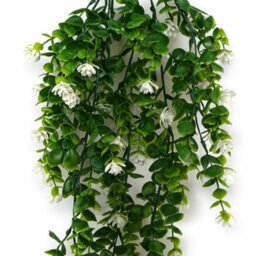 Leaf 70Cm Artificial Trailing Green & White Flowering Hanging Plant Faux Foliage - thumbnail 4