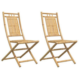 Folding Garden Chairs 2 Pcs 46X66X99 Cm Bamboo - thumbnail 2