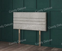 Comfy Deluxe 4Ft6 Double Cream Crush Velvet Yuno Headboard 26Inch