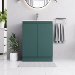 Belofay 600mm Bathroom Vanity Unit With Basin, White Ceramic Bathroom Sink With Trap And Waste, No Tap Included(Denvor Green) - thumbnail 6