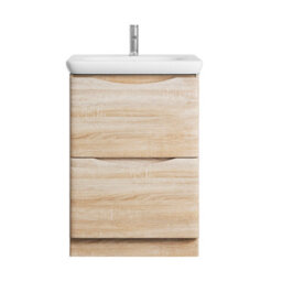Plum&clay Eden Light Oak Floorstanding Vanity Unit With Resin Basin (W)640mm - thumbnail 5