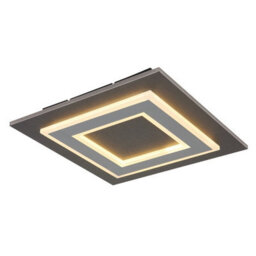 Luminosa Lighting Luminosa Jayden 32Cm Integrated Led Semi Flush Ceiling Light Anthracite Brushed Led 3000K - thumbnail 1