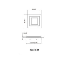 Luminosa Lighting Luminosa Jayden 32Cm Integrated Led Semi Flush Ceiling Light Anthracite Brushed Led 3000K - thumbnail 7