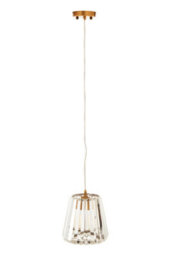 Orsina 1 Bulb Bronze Pendant Light, Cone-Shaped Glass Shade Ceiling Fixture, Crystal Texture Hanging Lamp