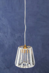 Orsina 1 Bulb Bronze Pendant Light, Cone-Shaped Glass Shade Ceiling Fixture, Crystal Texture Hanging Lamp - thumbnail 3