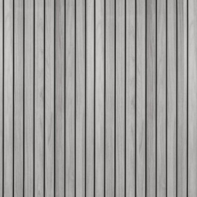 Wall!Supply Sample Wallsupply Ultralight Linari Wood Effect Hd Printed 3D Slat Wall Panels Eps, Natural Grey - image 1