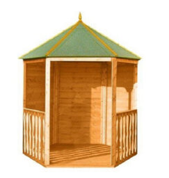 Shire Gazebo Arbour Dip Treated Garden Arch Seat Approx 6 X 7 Feet - thumbnail 3