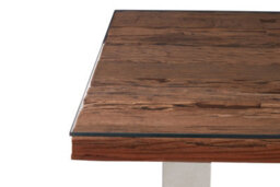 Orsina Unique Natural U Shaped Base Dining Table, Kitchen Table With Wood Top, Silver Table, Decorative Table - thumbnail 4
