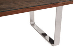 Orsina Unique Natural U Shaped Base Dining Table, Kitchen Table With Wood Top, Silver Table, Decorative Table - thumbnail 5