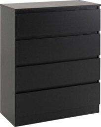 Seconique Malvern 4 Drawer Chest Black Recessed Handles - thumbnail 1