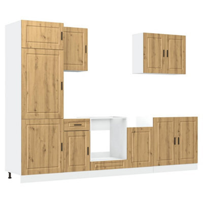 Berkfield Elegant 7 Piece Kitchen Cabinet Set Kalmar Artisan Oak Engineered Wood