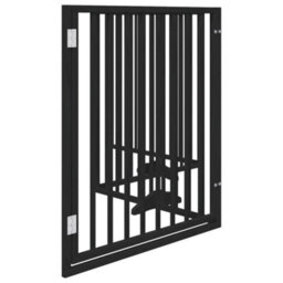 Walplus Black Dog Gate With Door Foldable 4 Panels 320 Cm Poplar Wood - thumbnail 5
