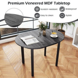 110Cm Wooden Dining Table For 4 People Black - thumbnail 6