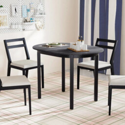 110Cm Wooden Dining Table For 4 People Black - thumbnail 5