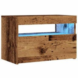 Berkfield Modern Tv Cabinet With Led Lights Old Wood 60X35X40 Cm Engineered Wood - thumbnail 3