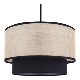 GoodHome Kinglet Natural & Black Round Lamp Shade (D)30Cm - thumbnail 2