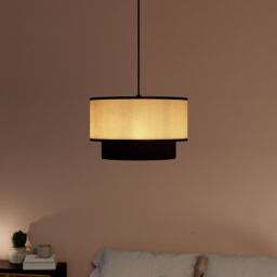 GoodHome Kinglet Natural & Black Round Lamp Shade (D)30Cm - thumbnail 9