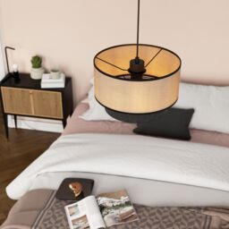 GoodHome Kinglet Natural & Black Round Lamp Shade (D)30Cm - thumbnail 8