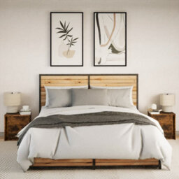 Berkfield Bedside Cabinets With Led Lights 2 Pcs Smoked Oak Engineered Wood - thumbnail 4