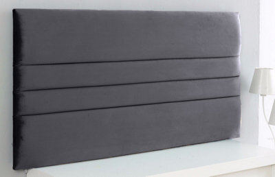 "Adore Designs Zona Plush Velvet 5Ft Kingsize 20"" Headboard -  Grey"