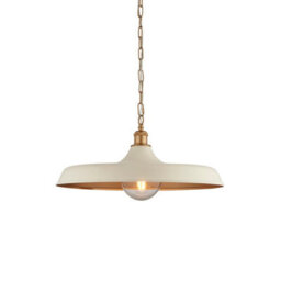 Luminosa Lighting Luminosa Afragola Dome Pendant Ceiling Light Matt Warm White, Satin Gold Paint