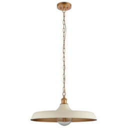 Luminosa Lighting Luminosa Afragola Dome Pendant Ceiling Light Matt Warm White, Satin Gold Paint - thumbnail 7