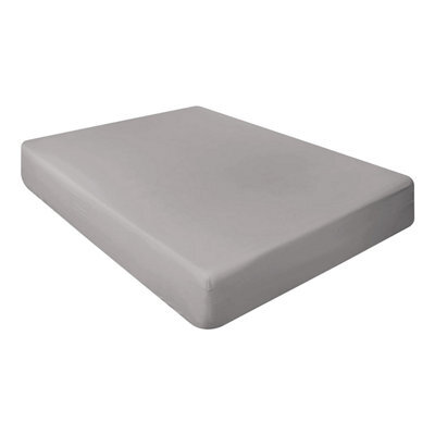 "Ameha Fitted Sheet 40Cm Extra Deep Pocket Elastic Corners Soft Microfiber Fitted Sheet 16"" (Grey,double 137 X 190 Cm)" - image 1
