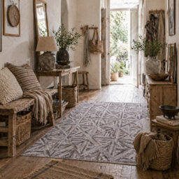 Wyld Haus Fisuk 290 X 200Cm Chenille Brown Triangle Pattern Non-Slip Washable Rug