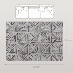 Wyld Haus Fisuk 290 X 200Cm Chenille Brown Triangle Pattern Non-Slip Washable Rug - thumbnail 4