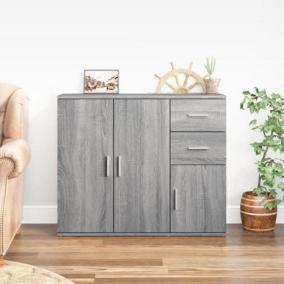 Berkfield Sideboard Grey Sonoma 91X29.5X75 Cm Engineered Wood - image 1