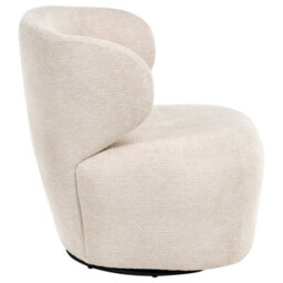 Beliani Swivel Armchair Alvdal Fabric Beige - thumbnail 4