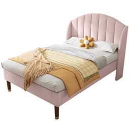 Velvet Upholstered Bed With Headboard - thumbnail 7
