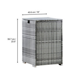 Teamson Home Gas Bottle Tank Rattan Cover Storage, For Up To 9Kg, Gas Fire Pit & Bbq Accessories, Garden Furniture, Grey - thumbnail 4