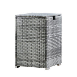 Teamson Home Gas Bottle Tank Rattan Cover Storage, For Up To 9Kg, Gas Fire Pit & Bbq Accessories, Garden Furniture, Grey - thumbnail 2