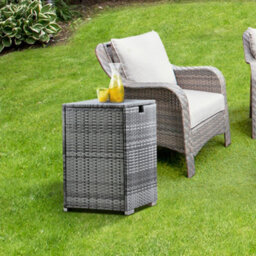 Teamson Home Gas Bottle Tank Rattan Cover Storage, For Up To 9Kg, Gas Fire Pit & Bbq Accessories, Garden Furniture, Grey - thumbnail 3