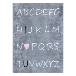 RugsX Junior 52106.801 Washing Carpet Alphabet For Children Anti-Slip - Grey 140X190 Cm - thumbnail 2