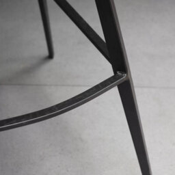 Xample Gallery Henley Bar Stools - 2 Pack Grey Faux Leather Counter Chairs With Black Metal Legs, Vintage Style, Seat Height 72Cm - thumbnail 4