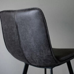 Xample Gallery Henley Bar Stools - 2 Pack Grey Faux Leather Counter Chairs With Black Metal Legs, Vintage Style, Seat Height 72Cm - thumbnail 3