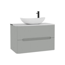 Royal Bathrooms Venice 800mm Dove Grey Wall Mounted Bathroom Countertop Vanity Unit 2 Drawer With Cesar Basin - thumbnail 7