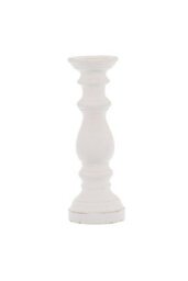 Matt White Ceramic Column Candle Holder For Modern Decor - thumbnail 1