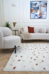 The Rugs Moodi Shaggy Light Beige/terra Biscotti Rug Runner Dots Thick High Pile For Living Rooms, Bedrooms, Hallways, Kitchens - thumbnail 2