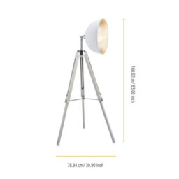 Teamson Home Fascino Tripod Floor Lamp With Foot Switch, White - 78.5 X 78.5 X 160 (Cm) - thumbnail 4