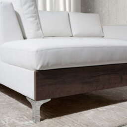 Orlando Wood Corner Sofa Hr Foam Polyurethane Wave Springs Metal Legs Wooden Frame 235X212X85Cm Black And Artisan Right - thumbnail 5