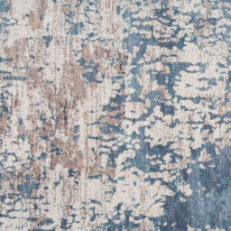 Loomed Blue Grey Distressed Abstract Washable Non Slip Rug 160X230Cm - thumbnail 5