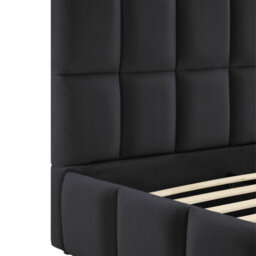 Tectake Shirley Upholstered Bed With Slatted Frame, Weight Capacity 250 Kg 140 X 200 Cm -  30 Cm -  Velvet Look Black - thumbnail 4